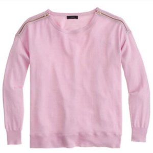 J.Crew Merino zip-shoulder sweater Pink size M